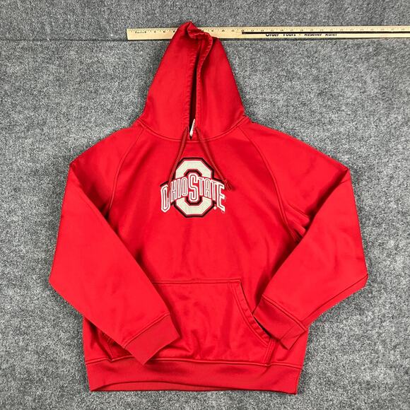 GS Ohio State Hoodie Mens Size L Red NCAA Graphic Pullover Fleece College Sports - Picture 2 of 8
